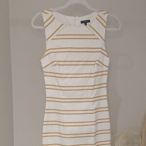 R&W Bodycon dress in white/tan stripes